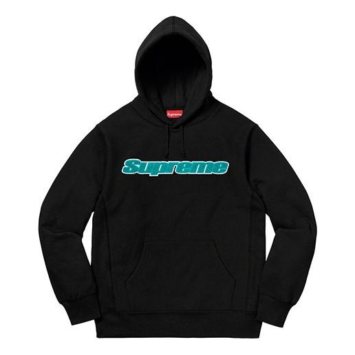 Supreme SS19 Chenille Hooded Sweatshirt Black SUP-SS19-025