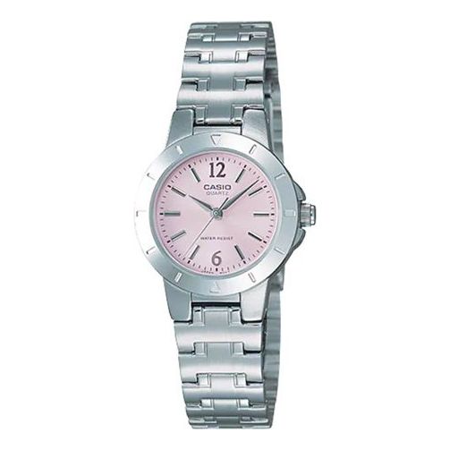 Women's CASIO Retro Fashion Casual Minimalistic Classic Pointers Series Dial Waterproof Quartz Stainless Steel Steel Strip Business Watch Stainless Steel Strap Womens Pink Analog LTP-1177A-4A1JH Watches - KICKSCREW