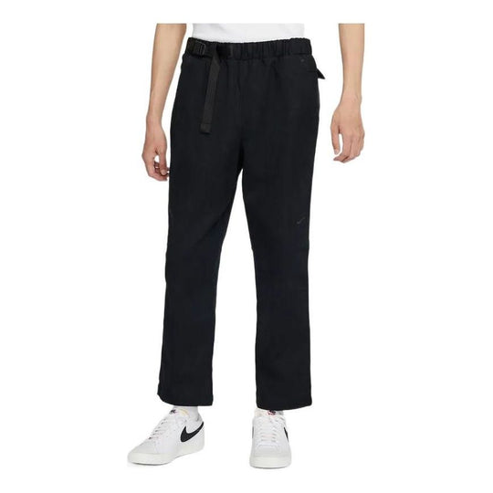 Men's Nike Solid Color Logo Embroidered Elastic Waistband Straight Casual Pants/Trousers Black DQ4297-010
