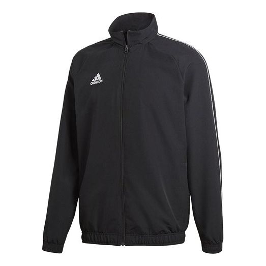 Men's adidas Logo Printing Solid Color Casual Sports Jacket Black CE9042