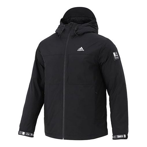 adidas Snw Down Jkt Drawstring hooded Casual Stay Warm Down Jacket Black H13869