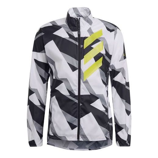 adidas Terrex Outdoor Sports Stand Collar Jacket Gray White Colorblock GJ7618