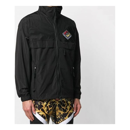 Burberry Pattern Silk Jacket Coat Male Black 8023357