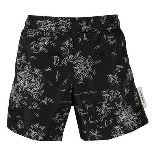 OFF-WHITE Paperclip Swim Trunks 'Black' OMFA003F20FAB0021001 Shorts - KICKSCREW