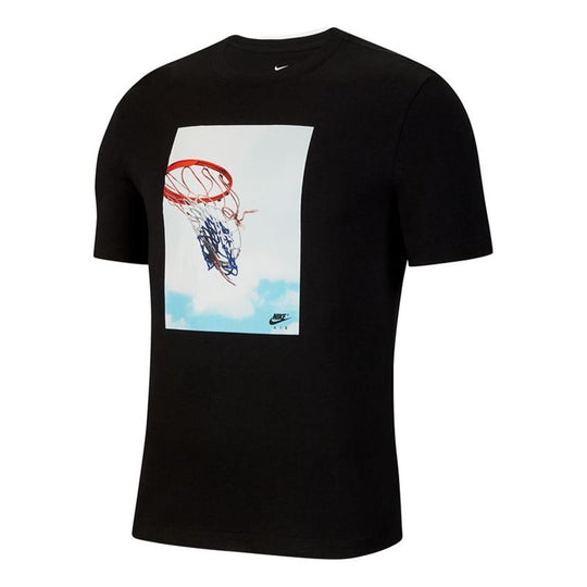 Nike Basketball Printing Sports Round Collar Male Black CK9514-010