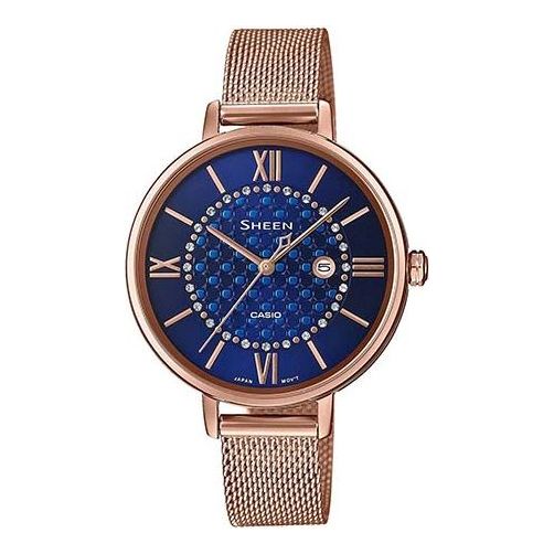CASIO WMNS SHEEN Wrist Watch Rose-Gold/Blue Womens Analog SHE-4059PGMJ-2AJF Watches - KICKSCREW