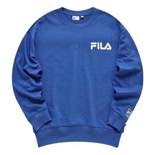 FILA FUSION Alphabet Logo Printing Sports Pullover Unisex Blue T11U038 ...