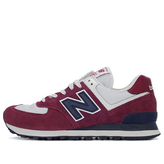 New Balance 574 Shoes Wine Red/White ML574ESW