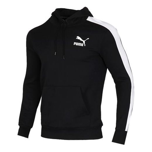 Men's PUMA T7 Fleece Lined Splicing Sleeve Sports Black 595922-01