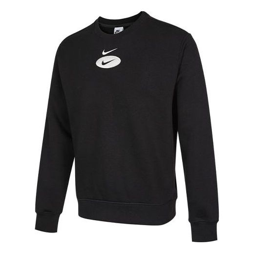 Men's Nike As Nsw Sl Bb Crew Casual Sports Fleece Lined Round Neck Long  Sleeves Black DM5461-010