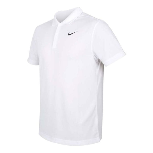 Men's Nike Small Logo Solid Color Short Sleeve White Polo Shirt DH0858 ...