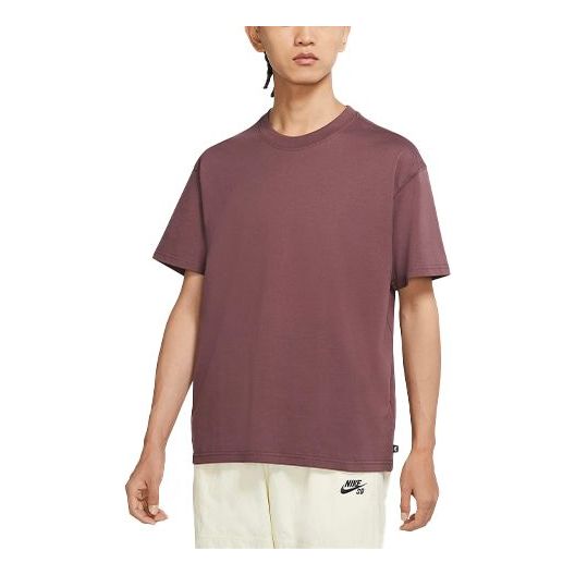 Men's Nike Solid Color Loose Round Neck Short Sleeve Wine Red T-Shirt DB9976-646
