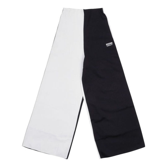 (WMNS) Adidas wide leg pants'Black White' FM2449
