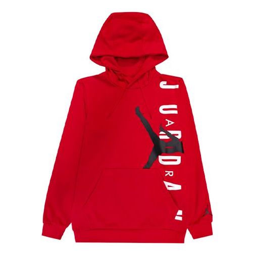 Air Jordan Large logo Fleece Lined Pullover Athleisure Casual Sports Basketball Red CD5871-687