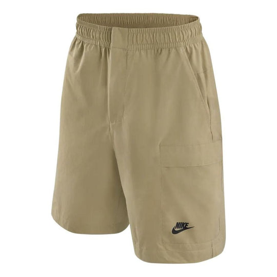 Men's Nike Woven Solid Color Logo Sports Shorts Khaki DM6616-247