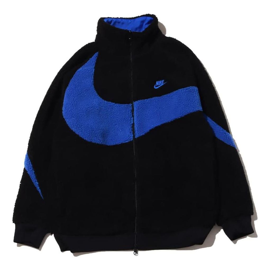 Nike Big Swoosh Reversible Boa Jacket (Asia Sizing) 'Black Game Royale ...