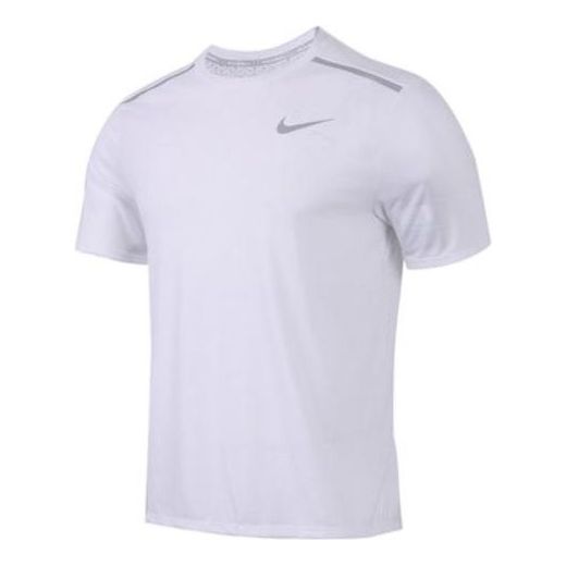 Men's Nike Solid Color Quick Dry Logo Breathable Sports Training Short Sleeve White T-Shirt 892814-100