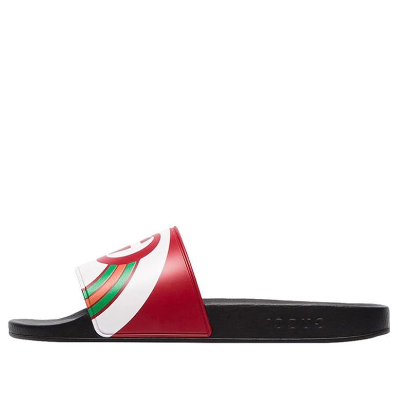 Shop Gucci Pursuit GG Logo Slide Sandals