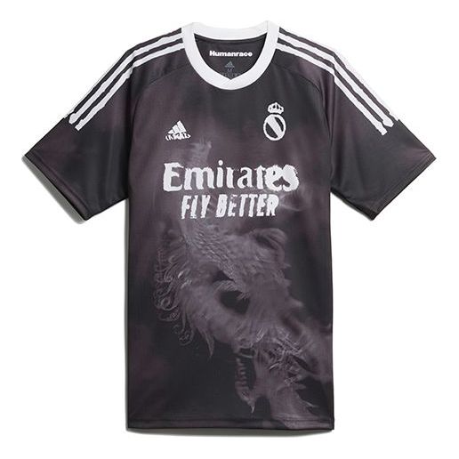 adidas x Crossover Printing Soccer/Football Sports Short Sleeve Jersey real Madrid Black GJ9110