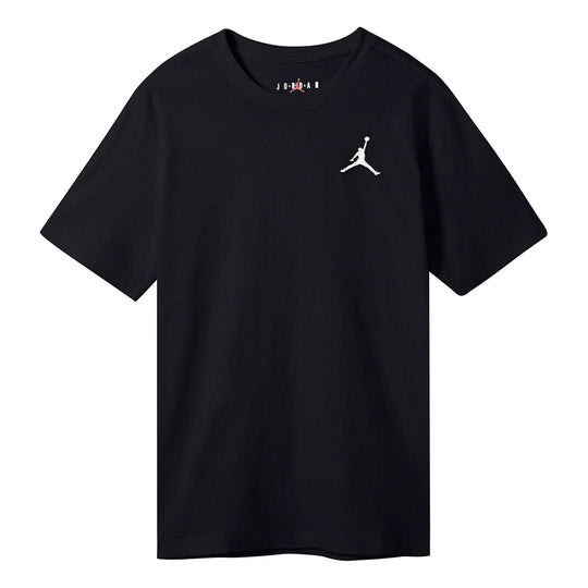 Air Jordan Jumpman Logo Embroidered Sports Round Neck Short Sleeve Black DC7486-010
