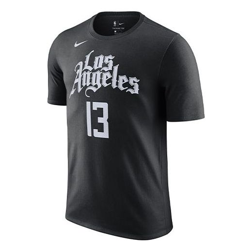 Nike Basketball Sports Short Sleeve Los Angeles Clippers Paul George No. 13 Black CT9780-010