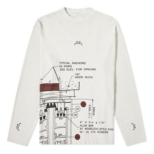 A-COLD-WALL* Long Sleeve Blueprint Long Sleeved Tee Unisex White ACWMTS004WHL-WH