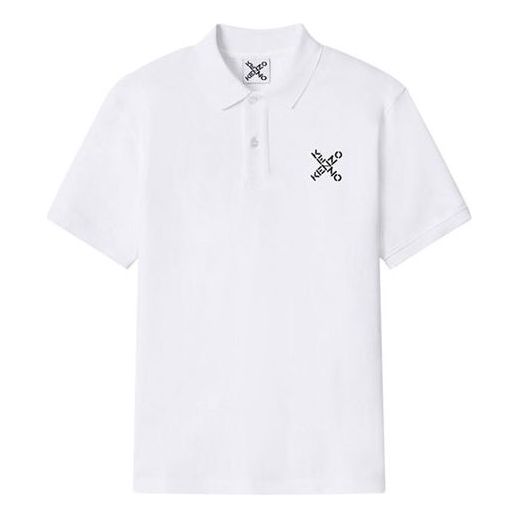 Men's KENZO SS21 Alphabet Short Sleeve Polo Shirt White FA65PO0504SK-01