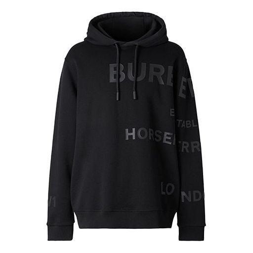 Burberry Horseferry Men's Black 8028539 Hoodie  -  KICKS CREW
