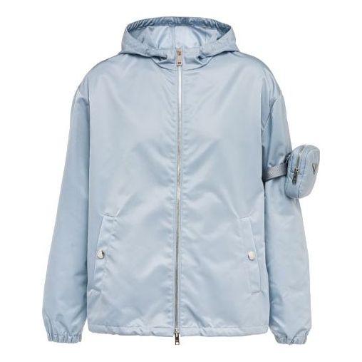 Men's PRADA Re-Nylon hooded Long Sleeves Jacket Blue SGB740-1WQ8-F0637 -  KICKS CREW