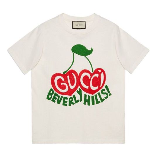 Gucci Beverly Hills Cherry T-Shirt 'Off White' 580762-XJCRJ-9095 ...