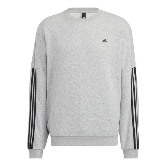 Men's adidas Sports Round Neck Pullover Long Sleeves Gray HC9967