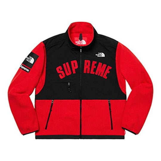 Supreme SS19 x The North Face Arc Logo Denali Fleece Jacket Red