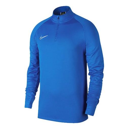 Men's Nike Academy Sports Stand Collar logo Long Sleeves Training Soccer/Football Royal Blue Tops AJ9094-463 gym clothes - KICKSCREW