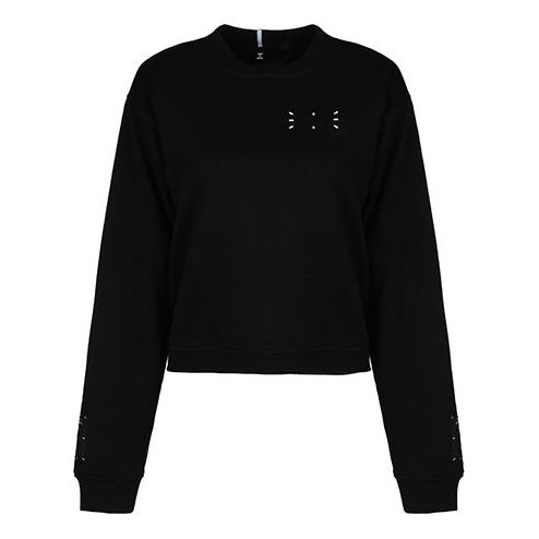 (WMNS) Alexander McQueen SS21 Round Neck Pullover Long Sleeves Sweatshirt 'Black' 624675-RQR2-01000