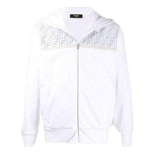 Men's FENDI hooded Long Sleeves Jacket White FAF526AAXRF0ZNM