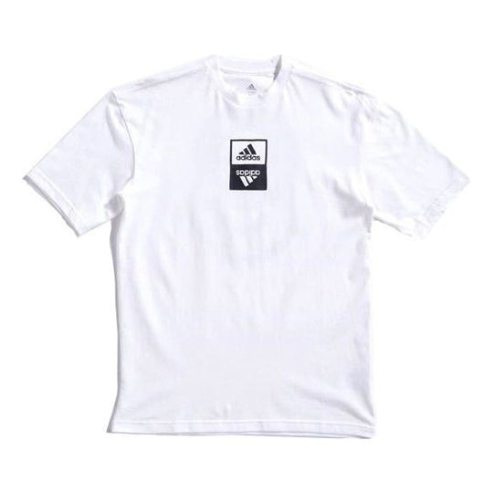 adidas Logo Printing Round Neck Short Sleeve White ED8293