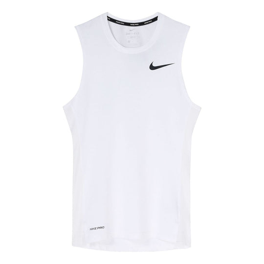 Men's Nike Pro Logo Training Tight White Vest BV5601-100 - KICKS CREW