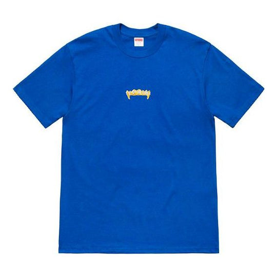 Supreme SS19 Fronts Tee Royal Gold Short Sleeve T-shirt Unisex Royal blue SUP-SS19-069 T-shirts - KICKSCREW