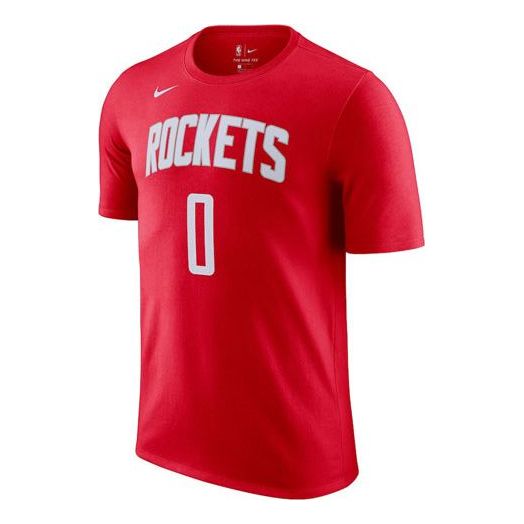Men's Nike Sports Basketball Short Sleeve Rockets Russell Westbrook No. 0 Red T-Shirt CV8522-659