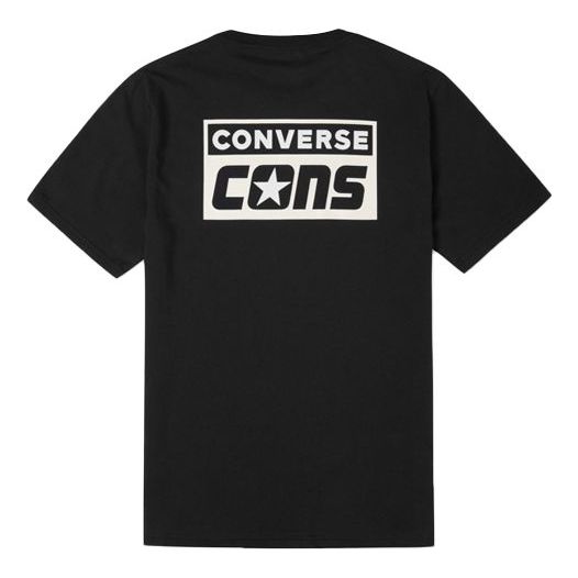 Converse Alphabet Logo Printing Retro Casual Short Sleeve Black 10021134-A01