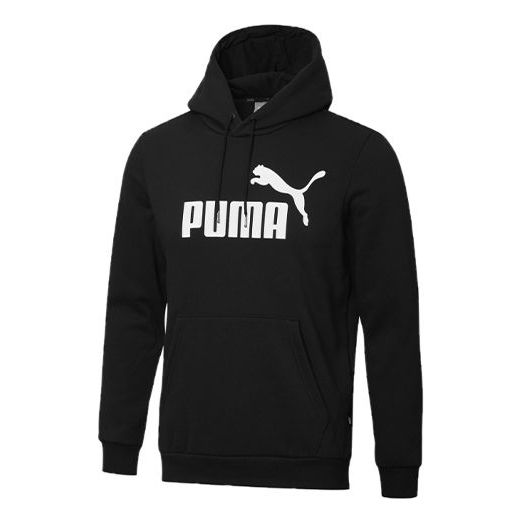 PUMA ESS Logo Sports Hooded Printed Fleece Black 586917-01