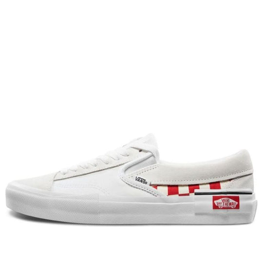 Vans Slip-On Cap Low Top Skate Shoes Unisex Red Grid White VN0A3WM5TLJ