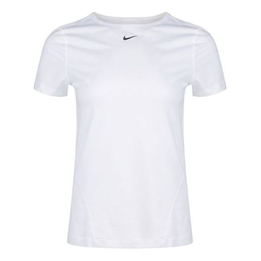 (WMNS) Nike PRO MESH Training Tops Training Gym Short Sleeve White AO9952-100