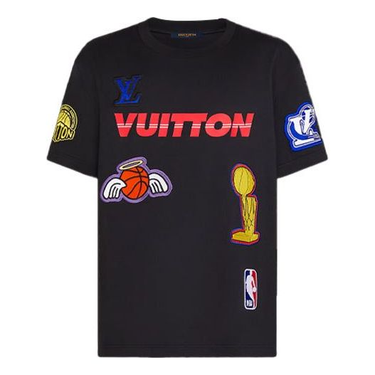 Men's LOUIS VUITTON x NBA Crossover Round Neck Printing Short Sleeve B