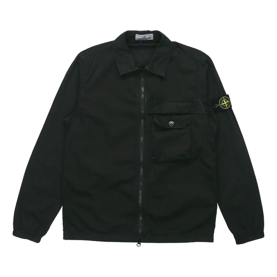 Men's STONE ISLAND Zipper Pocket Cotton Classic Jacket Black 7315107WN-V0129