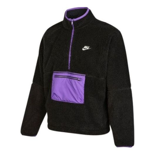Nike Club Winter half-zip fleece jacket 'Black purple' DQ4881-010 - KICKS  CREW