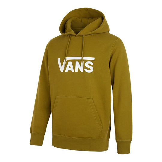 Vans Contrasting Colors Alphabet Logo Hooded Pullover Fleece Lined Stay Warm Olive Green VN0A5H87YXH