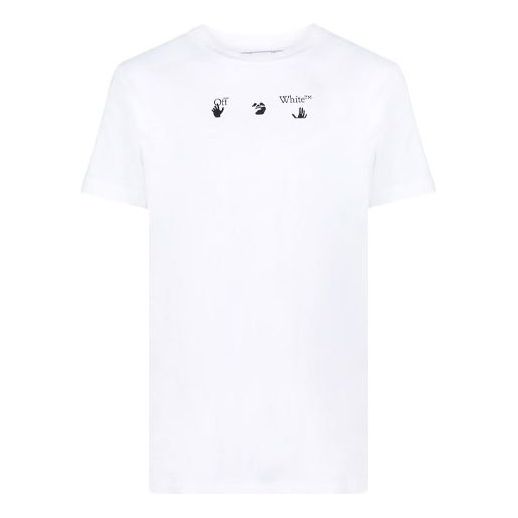 Off-White SS21 Bolt Arrows Alphabet Printing Short Sleeve Ordinary Version White OMAA027S21JER0120155
