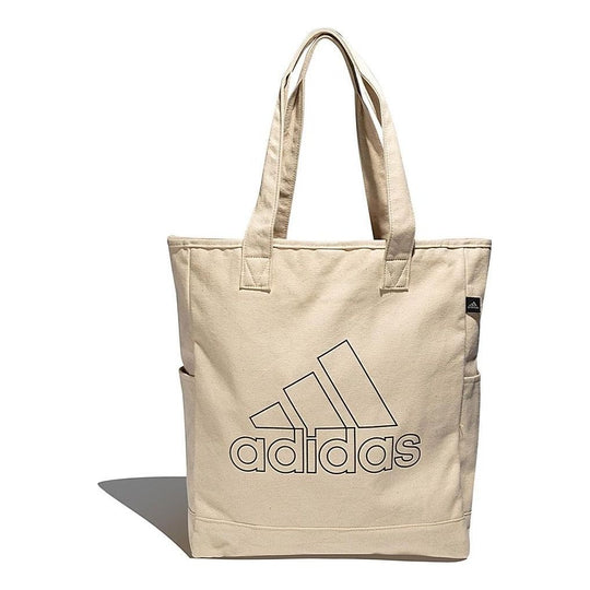 adidas Large logo Sports Minimalistic Canvas Tote Creamy White Shoulder Bag GN8872