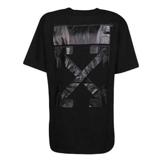 (WMNS) Off-White Arrow Pattern Round Neck Pullover Short Sleeve Slim Fit Version Black OWAA049E20JER0131010